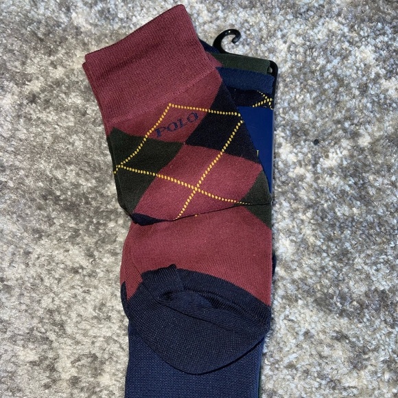 Polo Ralph Lauren Mens Dress Socks 3 Pack Red/Green/Blue - Picture 4 of 8